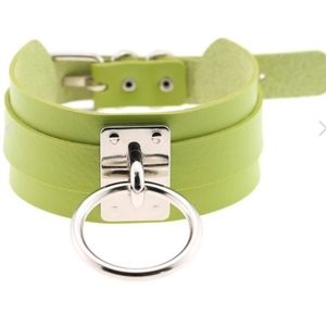 Leather O-Ring Collar Choker - BDSM, Punk, Goth, Rave, Festival Necklace Jewelry